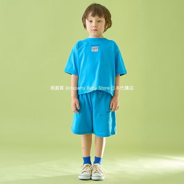 Japanese children's clothing b・R# patch logo top 100-150cm boys/girls summer TOPS