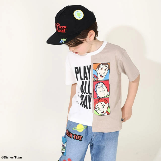 Japanese children's clothing BDL x Disney Toy Story patchwork top 80-140cm boys' summer TOPS