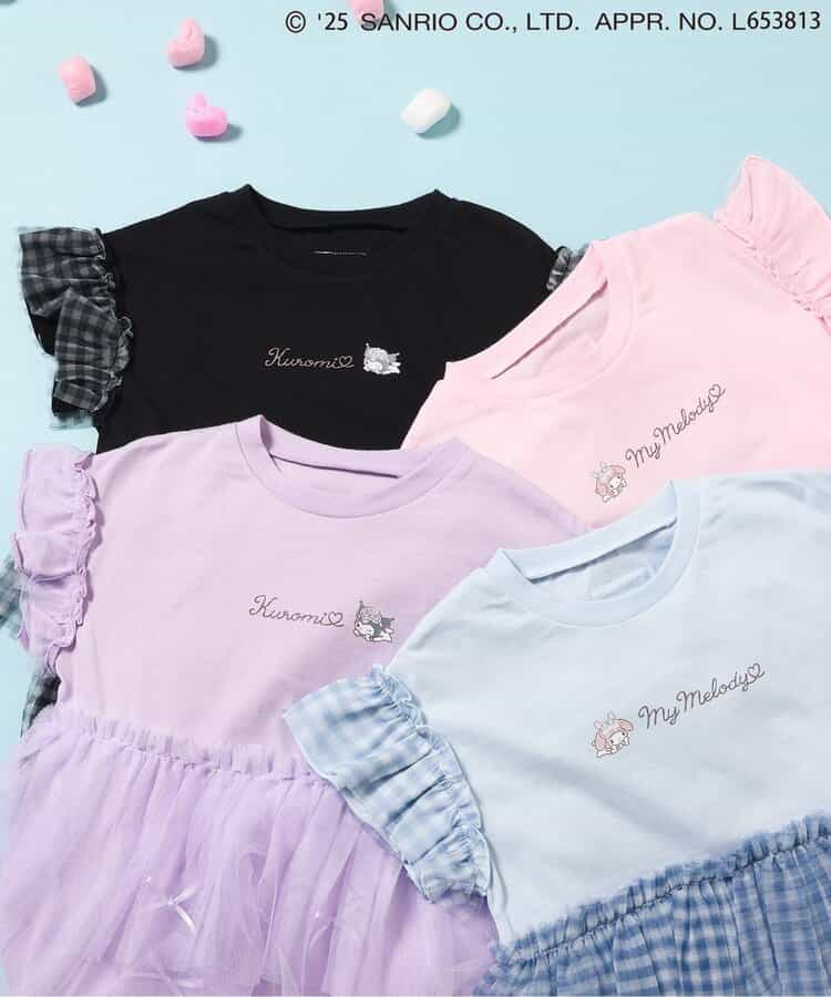 Japanese Ampersand x Sanrio Bow-knot Tulle Two-Piece Set (80-140cm) for Girls Spring TOPS PANTS (Other Brands)