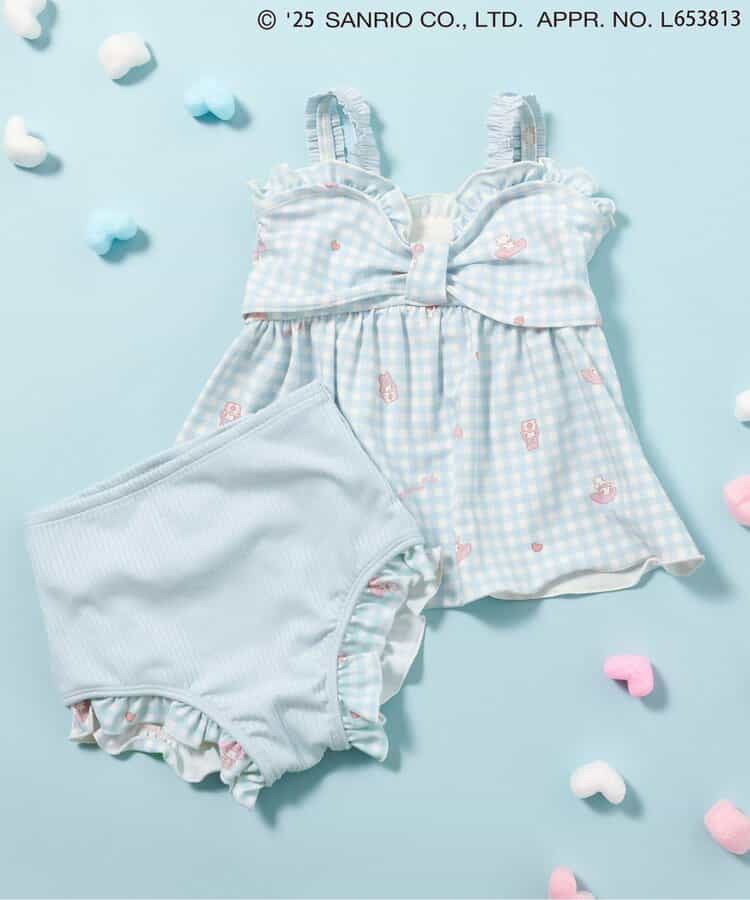 Ampersand x Sanrio UV-Proof Two-Piece Swimsuit Set (90-140cm) - Girls' Summer Swimsuit Special (Direct from Japan)