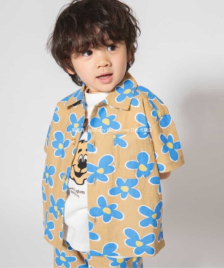 Japanese children's clothing BREEZE printed shirt 90-140cm boys' summer TOPS