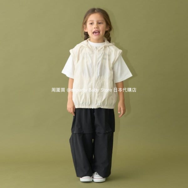 Japanese children's clothing b・R# 2Way vest with detachable sleeves (100-150cm) for boys and girls, spring and summer outerwear