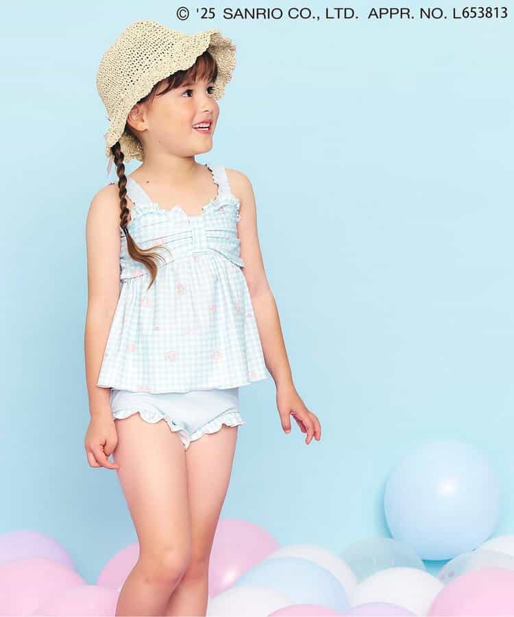 Ampersand x Sanrio UV-Proof Two-Piece Swimsuit Set (90-140cm) - Girls' Summer Swimsuit Special (Direct from Japan)