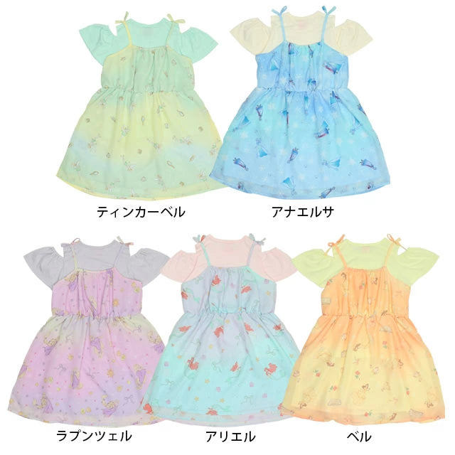 Japanese BDL x Disney Princess T-shirt and suspender skirt two-piece set 90-130cm Girls Spring/Summer TOPS DRESSES