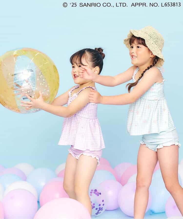 Ampersand x Sanrio UV-Proof Two-Piece Swimsuit Set (90-140cm) - Girls' Summer Swimsuit Special (Direct from Japan)
