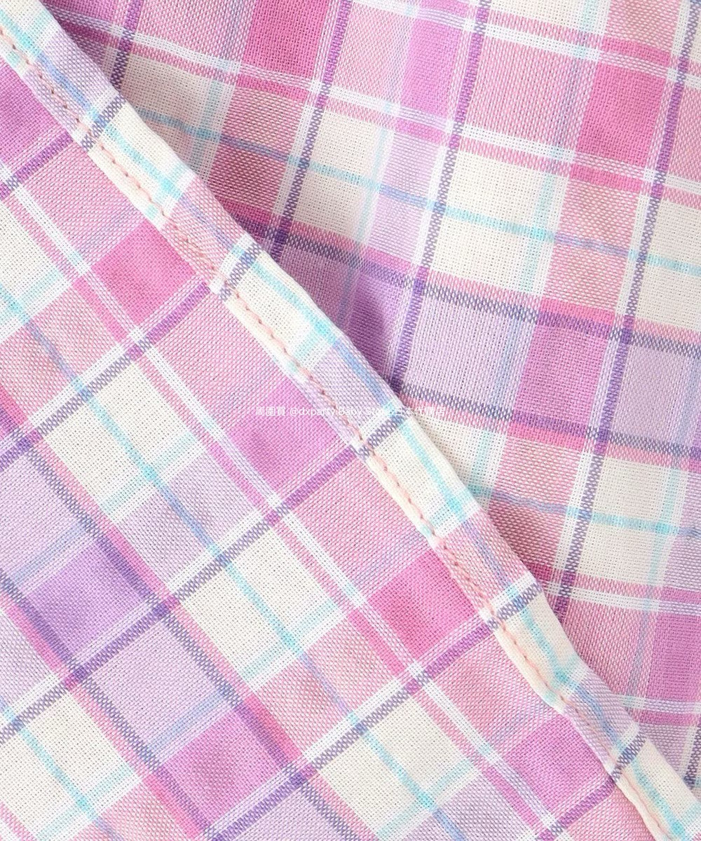 Japanese children's clothing aF#a325 plaid off-the-shoulder top 110-160cm girls summer TOPS