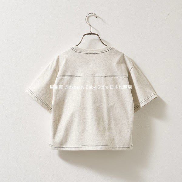 Japanese children's clothing b・R# patch logo top 100-150cm boys/girls summer TOPS