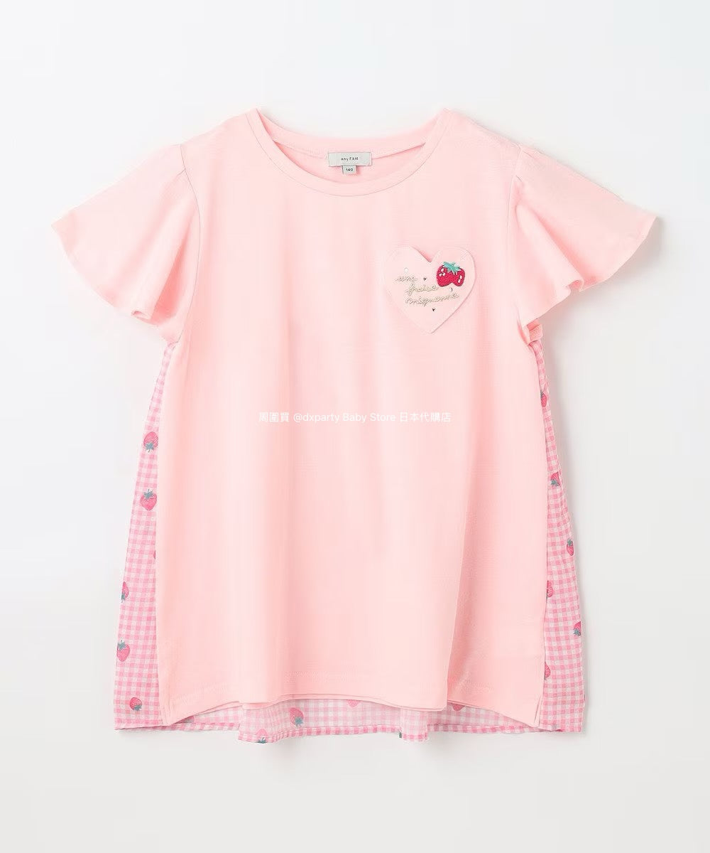 Japanese children's clothing aF#a325 spliced elegant top 90-160cm girls summer TOPS