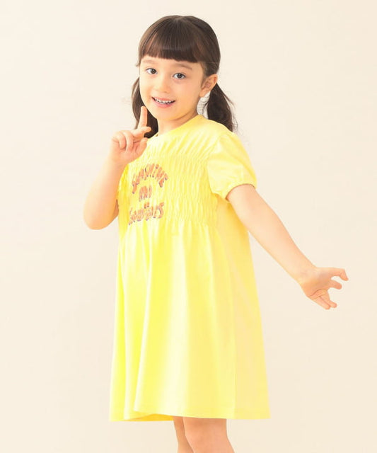 日本童裝 BE#AMS mini 抽皺收腰連身裙 90-140cm 女童款 夏季 DRESSES