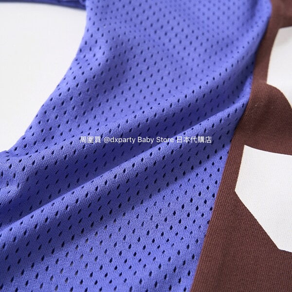 Japanese children's clothing b・R# water-absorbing quick-drying touch cool color-block mesh sports top 100-150cm boys/girls summer TOPS