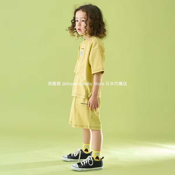 Japanese children's clothing b・R# patch logo top 100-150cm boys/girls summer TOPS