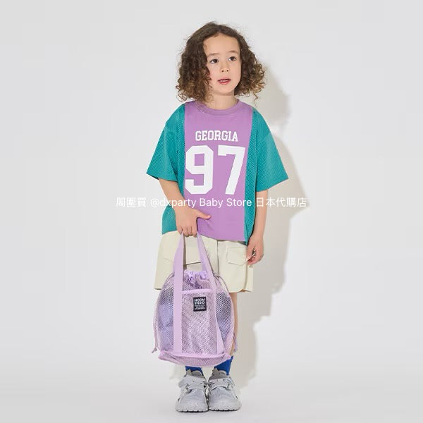 Japanese children's clothing b・R# water-absorbing quick-drying touch cool color-block mesh sports top 100-150cm boys/girls summer TOPS