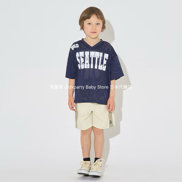 Japanese children's clothing b・R# V-neck mesh sports top 100-150cm boys/girls summer TOPS