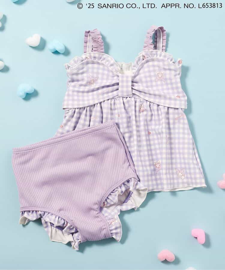 Ampersand x Sanrio UV-Proof Two-Piece Swimsuit Set (90-140cm) - Girls' Summer Swimsuit Special (Direct from Japan)