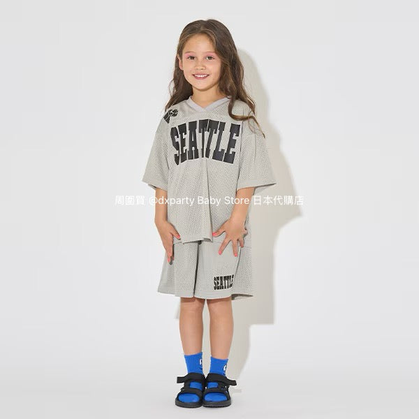 Japanese children's clothing b・R# V-neck mesh sports top 100-150cm boys/girls summer TOPS