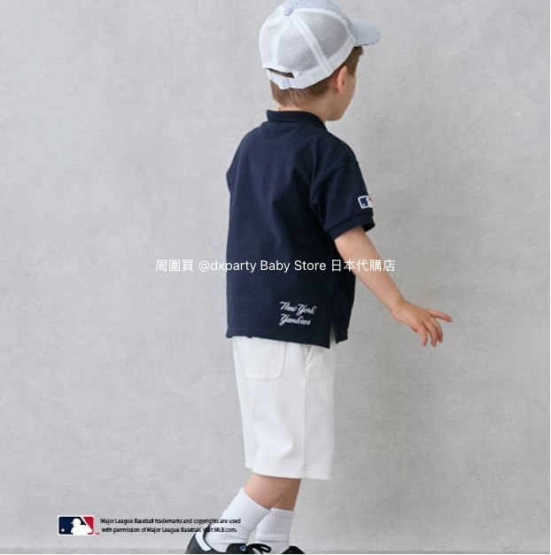 Japanese children's clothing pe#main x MLB logo embroidered shorts 80-130cm boys' summer PANTS