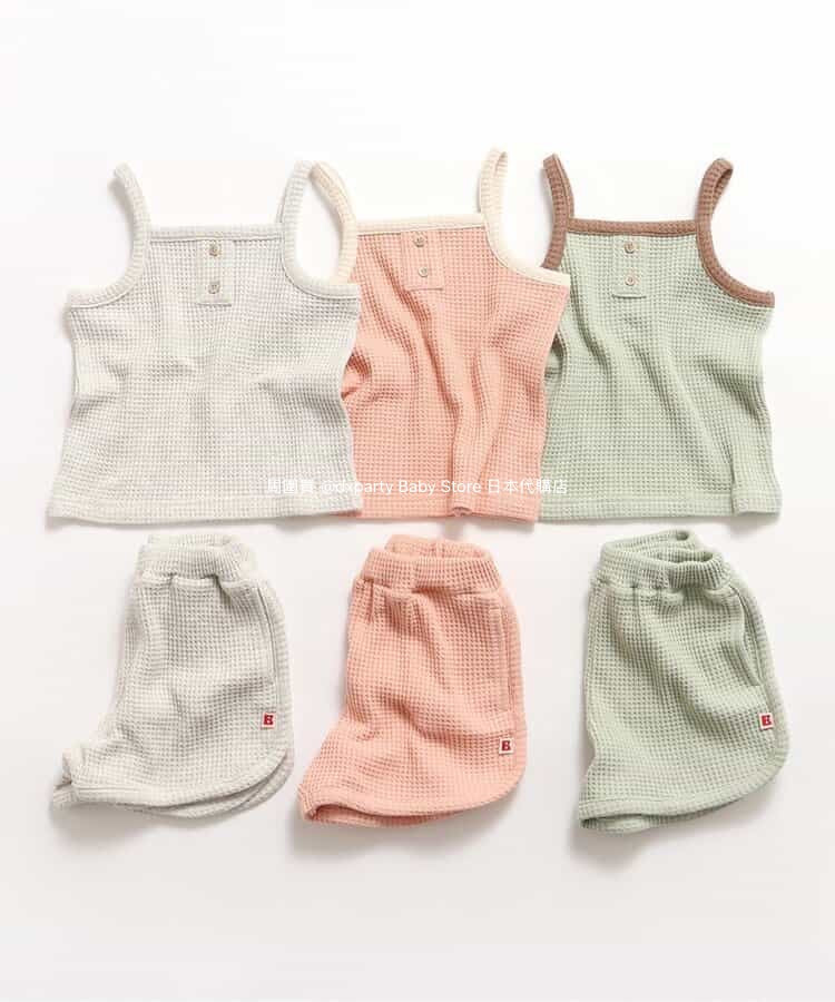 Japanese children's clothing BREEZE waffle camisole top 80-140cm girls summer TOPS