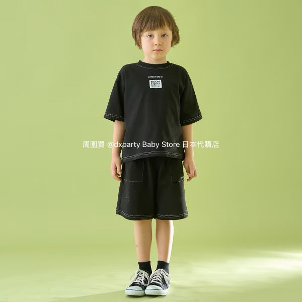 Japanese children's clothing b・R# patch logo top 100-150cm boys/girls summer TOPS