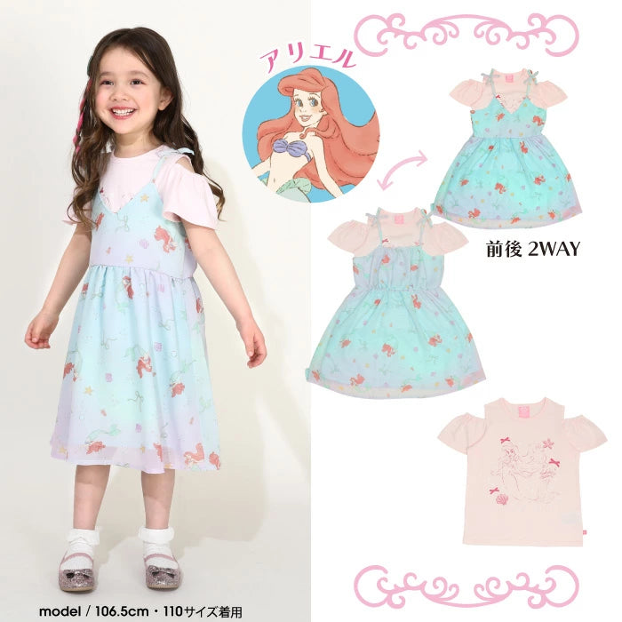 Japanese BDL x Disney Princess T-shirt and suspender skirt two-piece set 90-130cm Girls Spring/Summer TOPS DRESSES