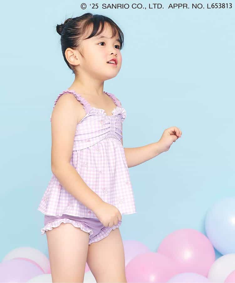 Ampersand x Sanrio UV-Proof Two-Piece Swimsuit Set (90-140cm) - Girls' Summer Swimsuit Special (Direct from Japan)