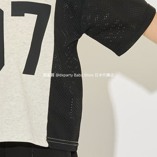 Japanese children's clothing b・R# water-absorbing quick-drying touch cool color-block mesh sports top 100-150cm boys/girls summer TOPS