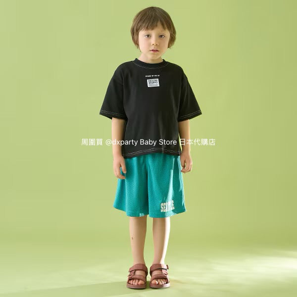 Japanese children's clothing b・R# patch logo top 100-150cm boys/girls summer TOPS