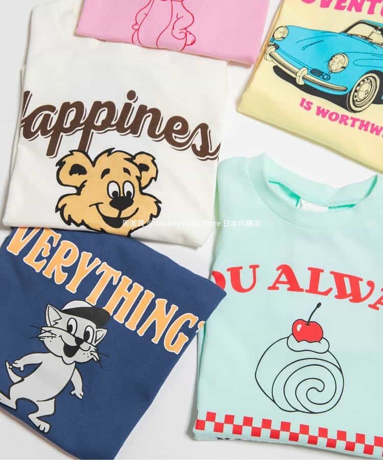 Japanese children's clothing BREEZE printed tops 80-140cm boys/girls summer TOPS