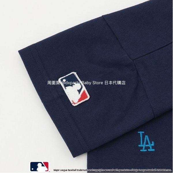 Japanese children's clothing pe#main x MLB logo embroidered short-sleeved top 80-130cm boys/girls summer TOPS