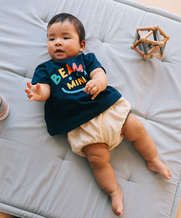 日本童裝 BE#AMS mini 微笑LOGO上衣 70-80cm 親子裝 男童款/女童款 初生嬰兒 夏季 TOPS