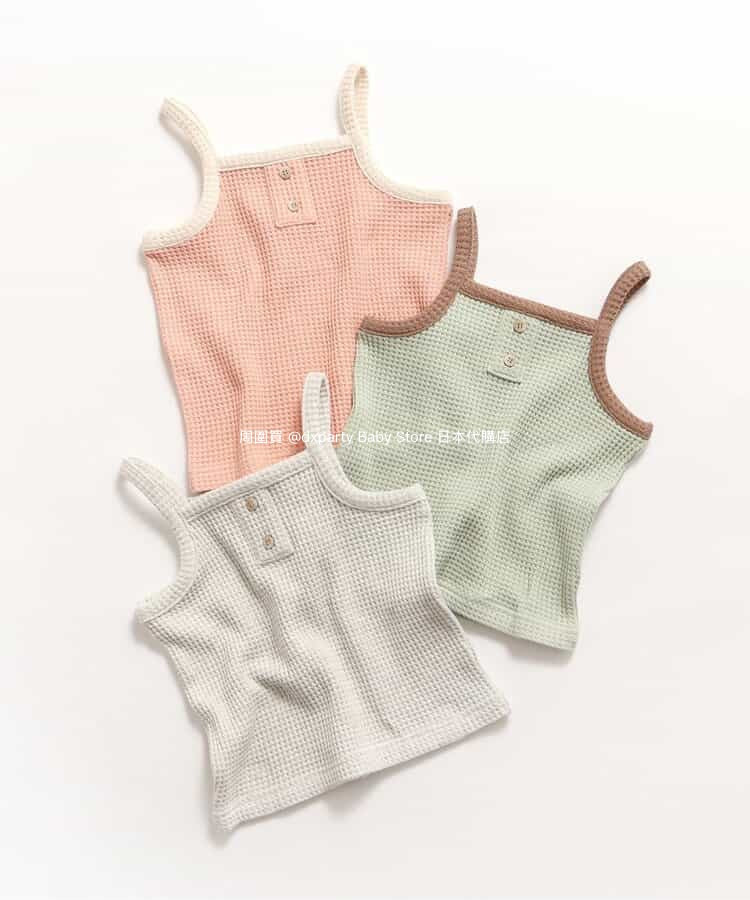 Japanese children's clothing BREEZE waffle camisole top 80-140cm girls summer TOPS