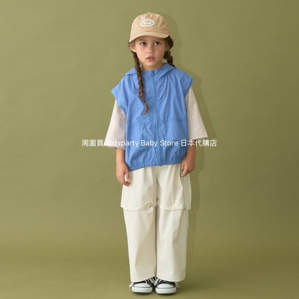 Japanese children's clothing b・R# 2Way vest with detachable sleeves (100-150cm) for boys and girls, spring and summer outerwear