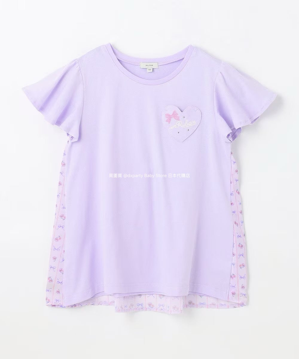 Japanese children's clothing aF#a325 spliced elegant top 90-160cm girls summer TOPS