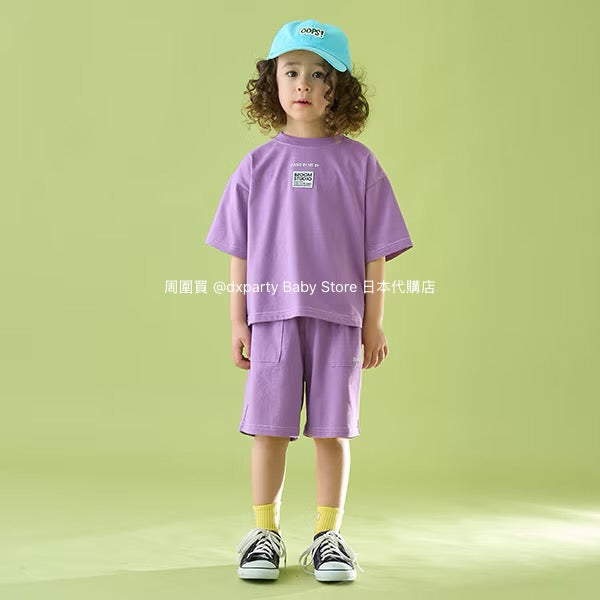 Japanese children's clothing b・R# patch logo top 100-150cm boys/girls summer TOPS