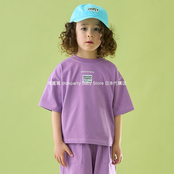 Japanese children's clothing b・R# patch logo top 100-150cm boys/girls summer TOPS