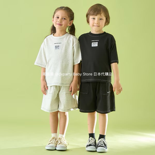 Japanese children's clothing b・R# patch logo top 100-150cm boys/girls summer TOPS