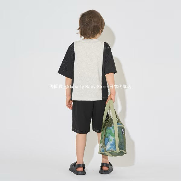 Japanese children's clothing b・R# water-absorbing quick-drying touch cool color-block mesh sports top 100-150cm boys/girls summer TOPS