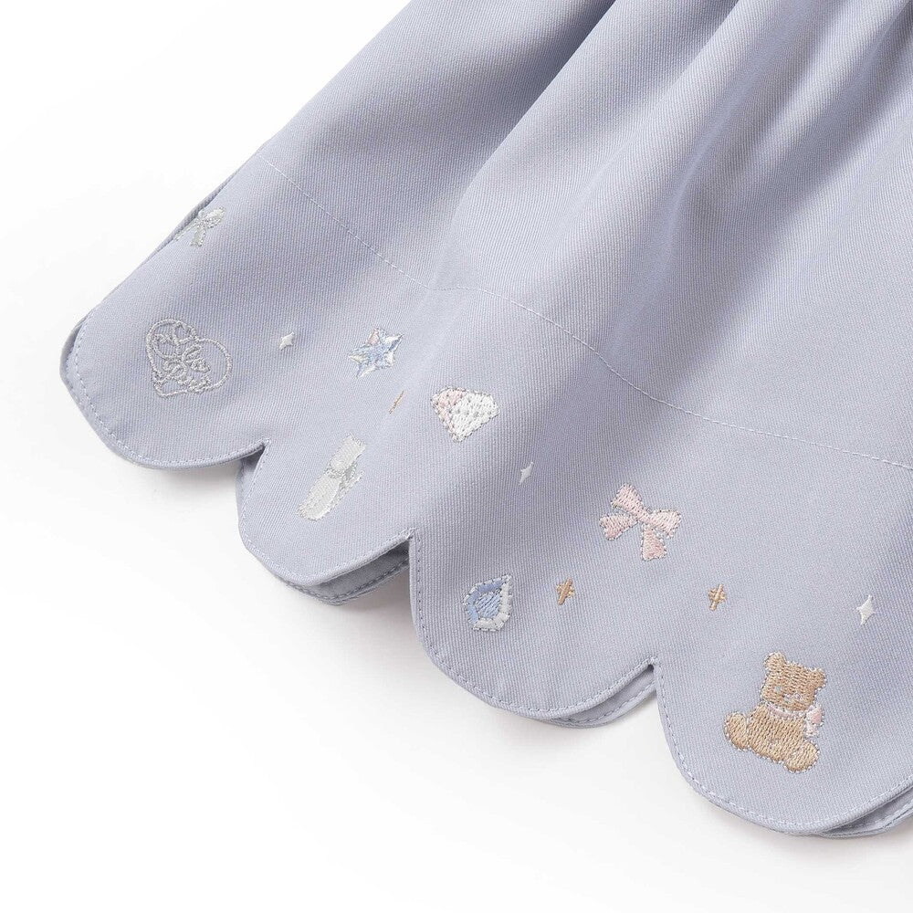 日本童裝 SLAP SLIP【スラプリ】荷葉袖口長袖上衣+刺繡吊帶套裝 90-130cm 女童款 秋季 TOPS