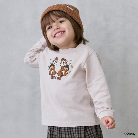 日本童裝 pe#main x Disney 圖案長袖上衣 80-130cm 男童款/女童款 秋季 TOPS