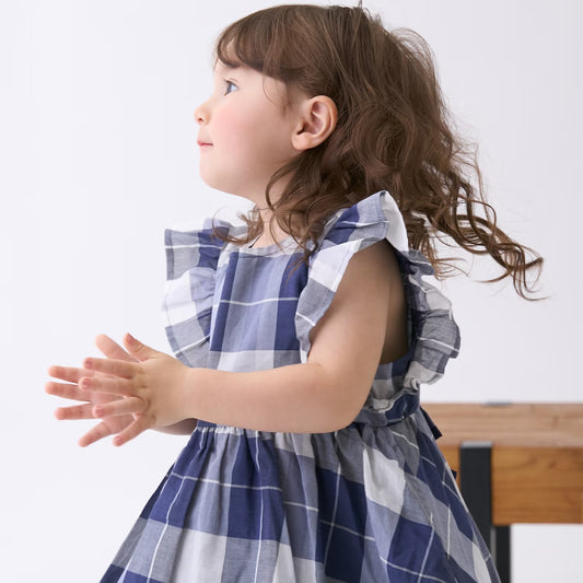 日本童裝 pe#main 格子喇叭身裙 80-130cm 女童款 夏季 DRESSES