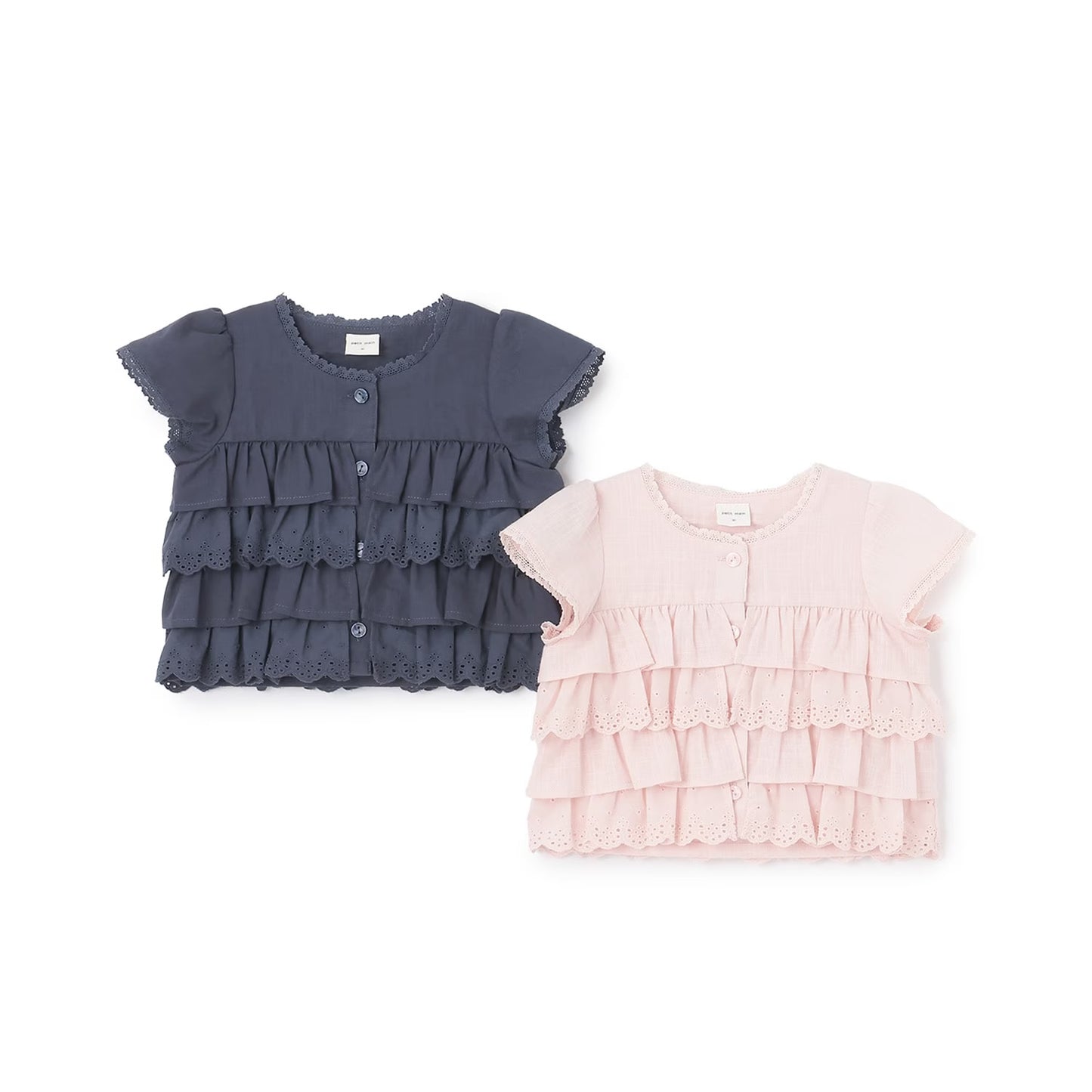 日本童裝 pe#main 蕾絲荷葉邊上衣 80-130cm 女童款 夏季 TOPS