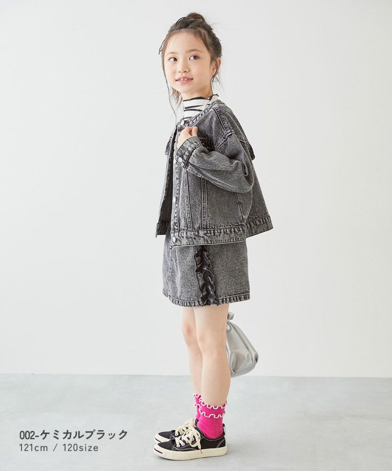 日本童裝 dev!rock 牛仔荷葉邊裙褲 100-160cm 女童款 冬季 PANTS