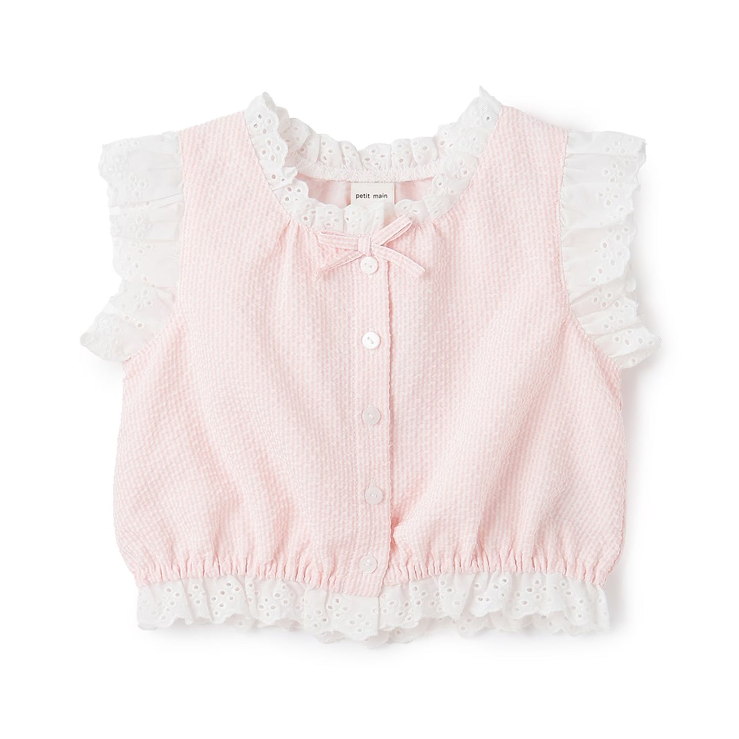 日本童裝 pe#main 蕾絲邊無袖襯衫 80-130cm 女童款 夏季 TOPS