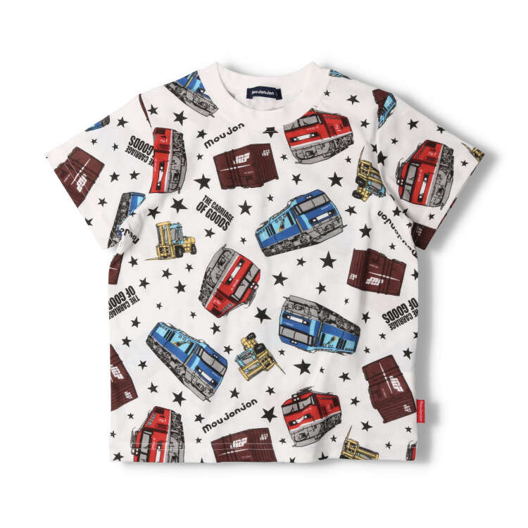 Moujonjon Japanese-made JR freight train tops (90-130cm) for boys, summer TOPS (Railway Series)