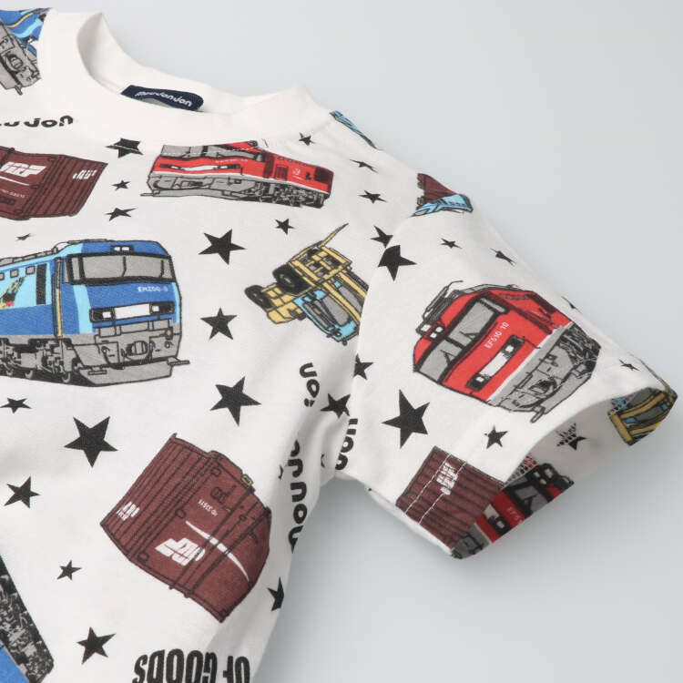 Moujonjon Japanese-made JR freight train tops (90-130cm) for boys, summer TOPS (Railway Series)