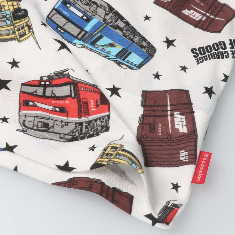 Moujonjon Japanese-made JR freight train tops (90-130cm) for boys, summer TOPS (Railway Series)