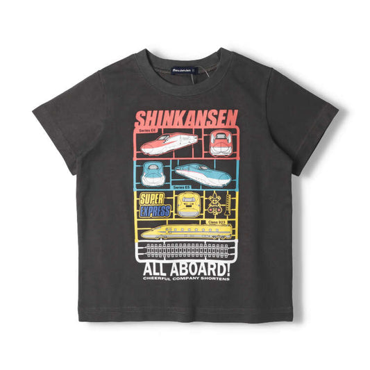 Moujonjon Shinkansen Tops (90-130cm) for Boys (Japanese Children's Clothing) Summer TOPS Railway Series