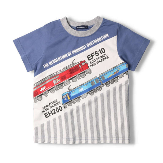 Japanese Moujonjon JR Freight Train Top 90-130cm Boys Summer TOPS Railway Series