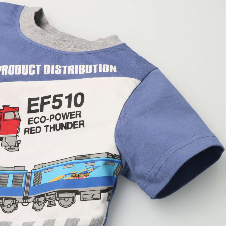 Japanese Moujonjon JR Freight Train Top 90-130cm Boys Summer TOPS Railway Series