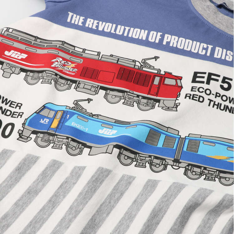 Japanese Moujonjon JR Freight Train Top 90-130cm Boys Summer TOPS Railway Series