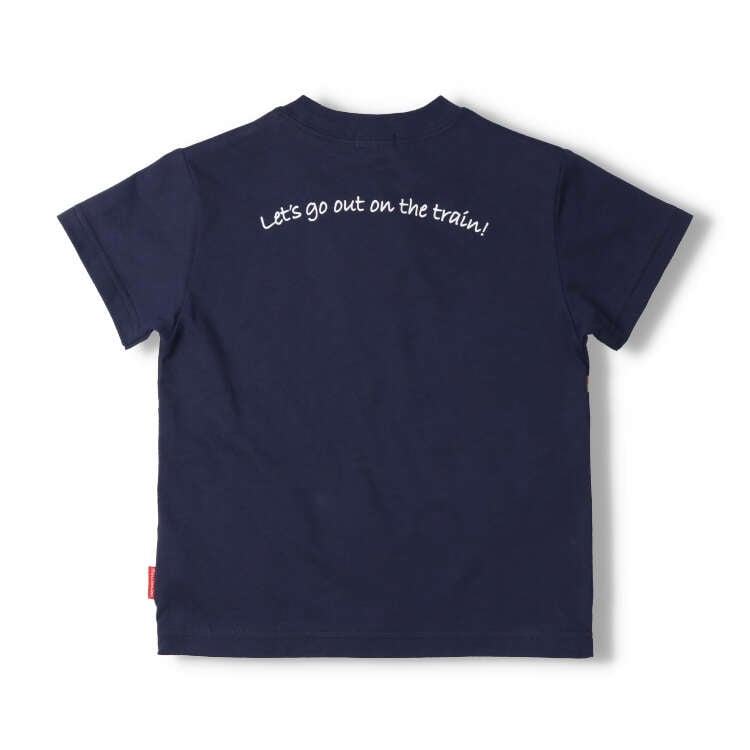 Moujonjon Japanese children's clothing, made in Japan, on the line tram route top 90-130cm boys' summer TOPS railway series